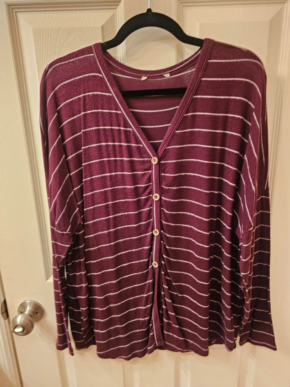 NWOT Unknown Medium Brown Striped Cardigan
